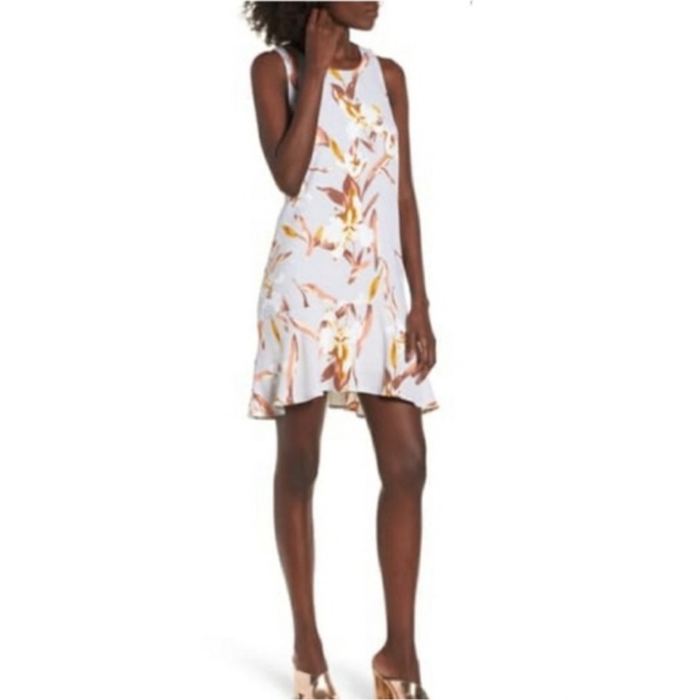 Floral Flounce Hem Dress